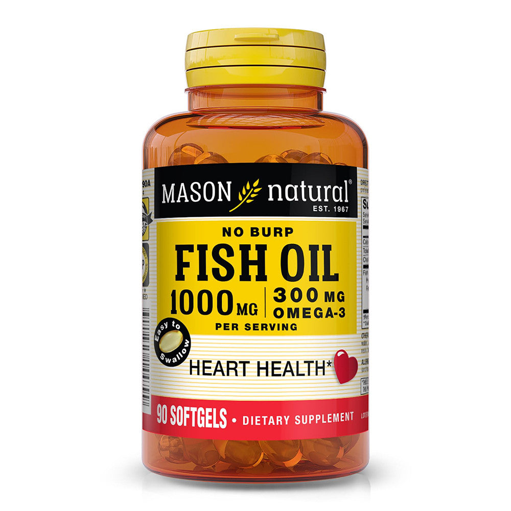 Mason Vitamins Fish Oil 1000 Mg No Burp Softgels, 90 Ea